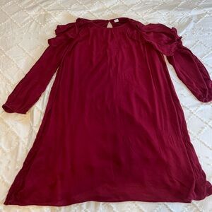 Old Navy Wine-Red Long Sleeve Dress